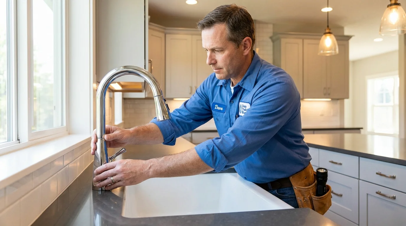 Kitchen faucet installation by Johns Plumbing LLC in Jonesport